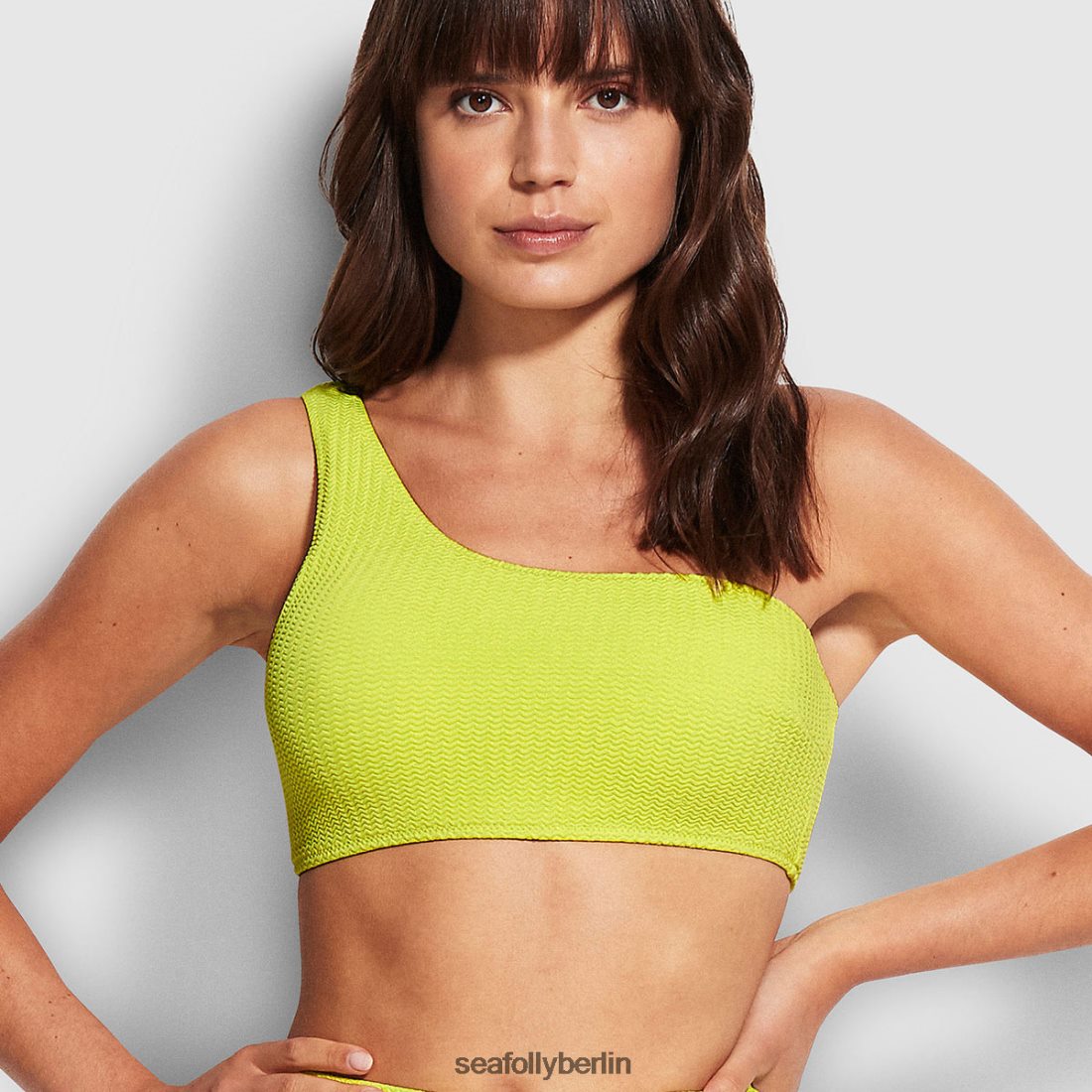 Badebekleidung Seafolly Sea Dive One-Shoulder-Oberteil Wilde Linde Frauen 6RVZTV613