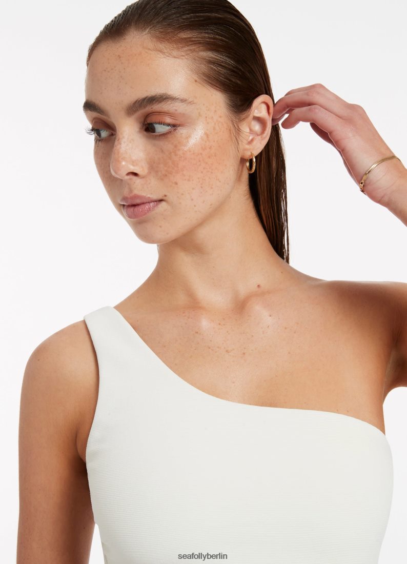 Badebekleidung Seafolly Versa Rippe an einer Schulter, einteilig schwarz/creme Frauen 6RVZTV49