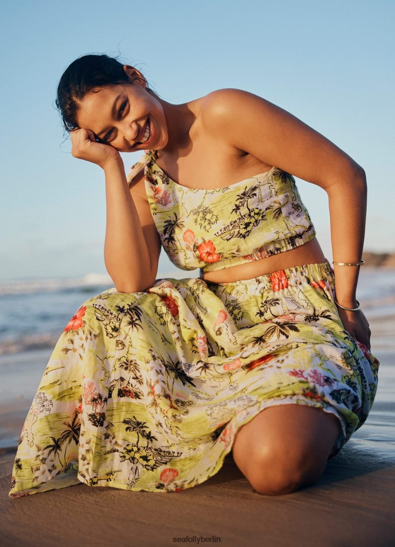 Badebekleidung Seafolly Von Küste zu Küste eine Schulterspitze Wilde Linde Frauen 6RVZTV741