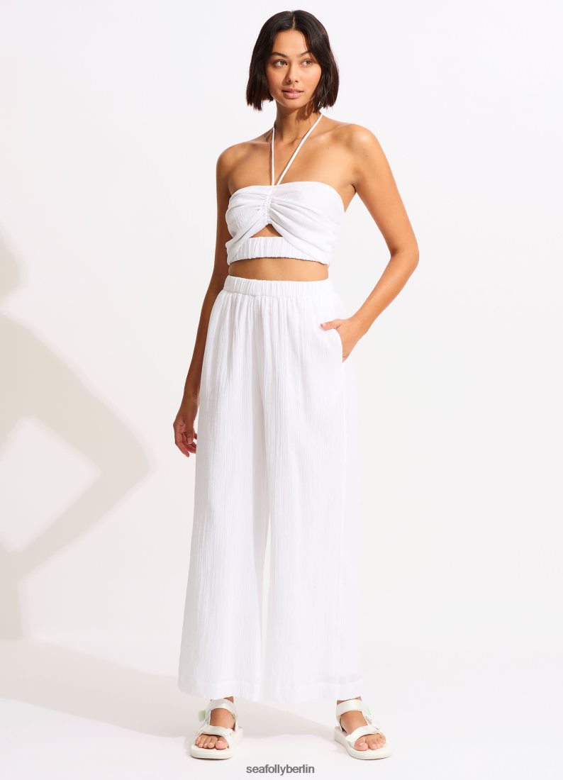 Badebekleidung Seafolly Crinkle-Crop-Top Weiß Frauen 6RVZTV735