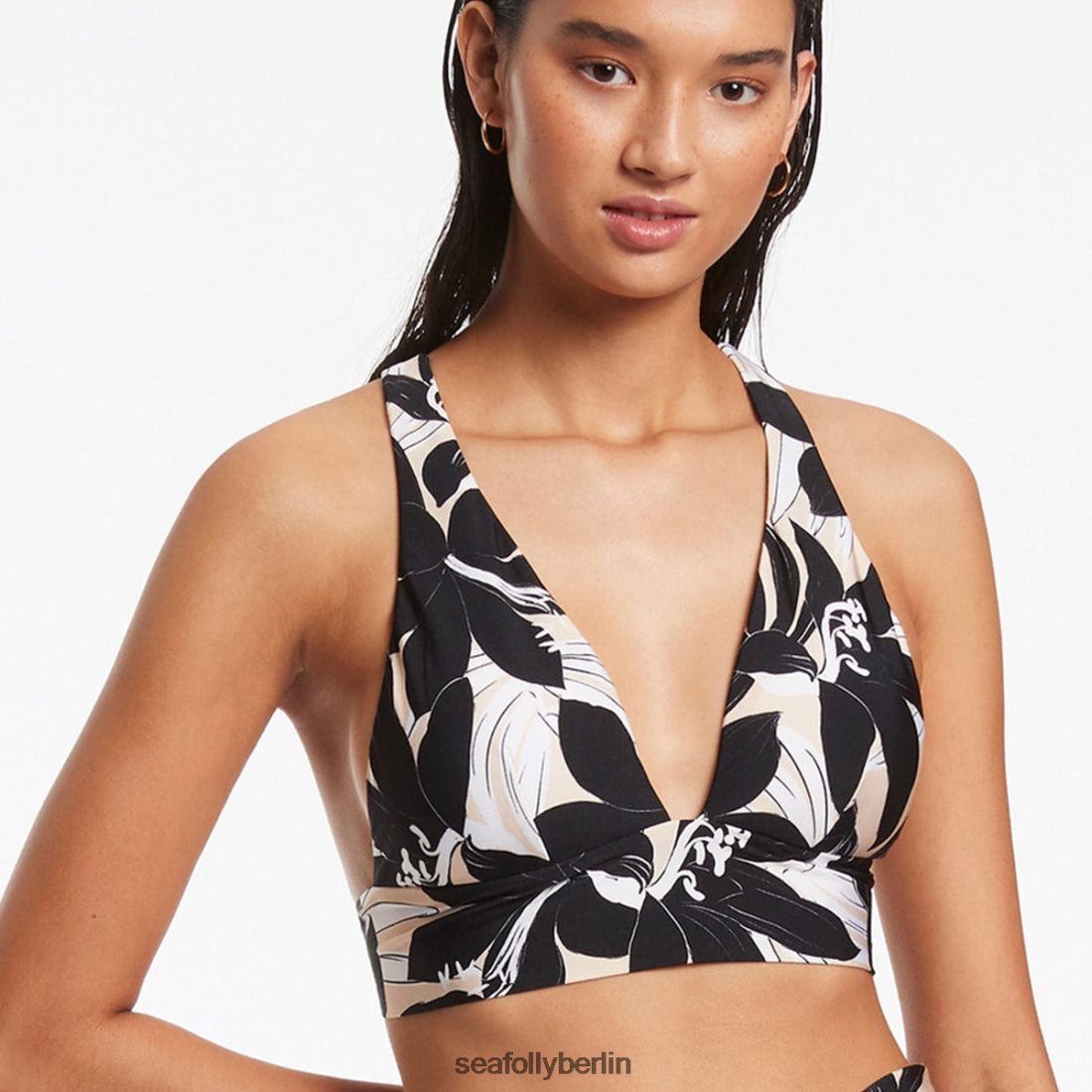 Badebekleidung Seafolly Florale weiches Tri-Top Schwarz Frauen 6RVZTV493