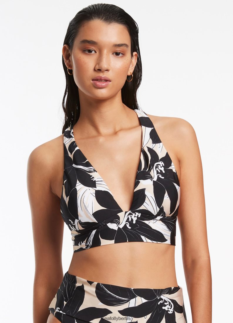 Badebekleidung Seafolly Florale weiches Tri-Top Schwarz Frauen 6RVZTV493