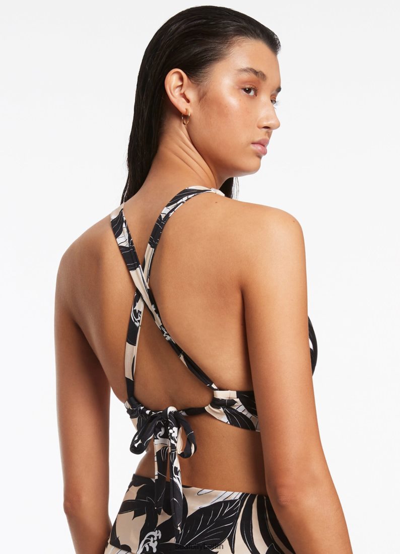 Badebekleidung Seafolly Florale weiches Tri-Top Schwarz Frauen 6RVZTV493