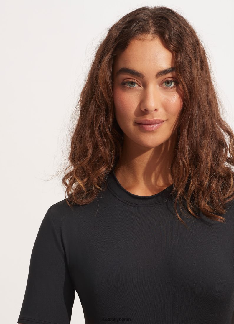 Badebekleidung Seafolly Kollektive Kurzarm-Sonnenweste Schwarz Frauen 6RVZTV247