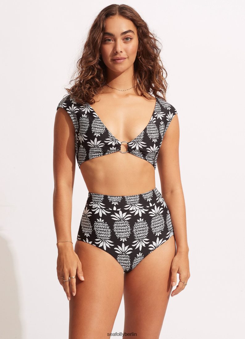 Badebekleidung Seafolly Korsika-Tanktop mit Flügelärmeln Schwarz Frauen 6RVZTV564