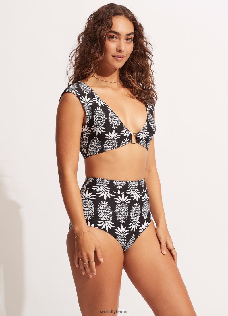 Badebekleidung Seafolly Korsika-Tanktop mit Flügelärmeln Schwarz Frauen 6RVZTV564