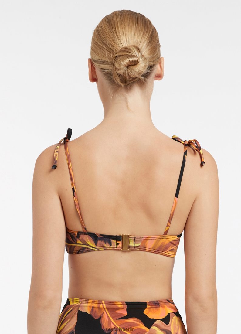 Badebekleidung Seafolly Palmas Twist-Front-Oberteil Schwarz Frauen 6RVZTV602