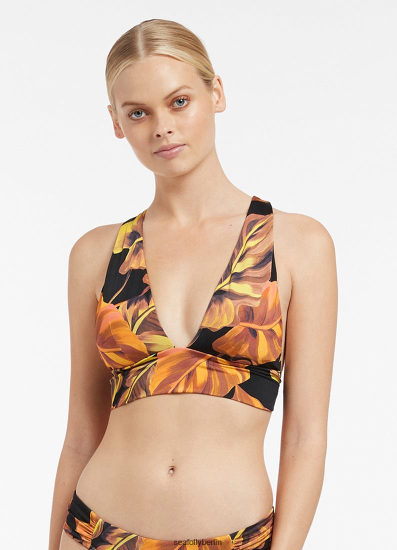 Badebekleidung Seafolly Palmas weiches Tri-Top Schwarz Frauen 6RVZTV622