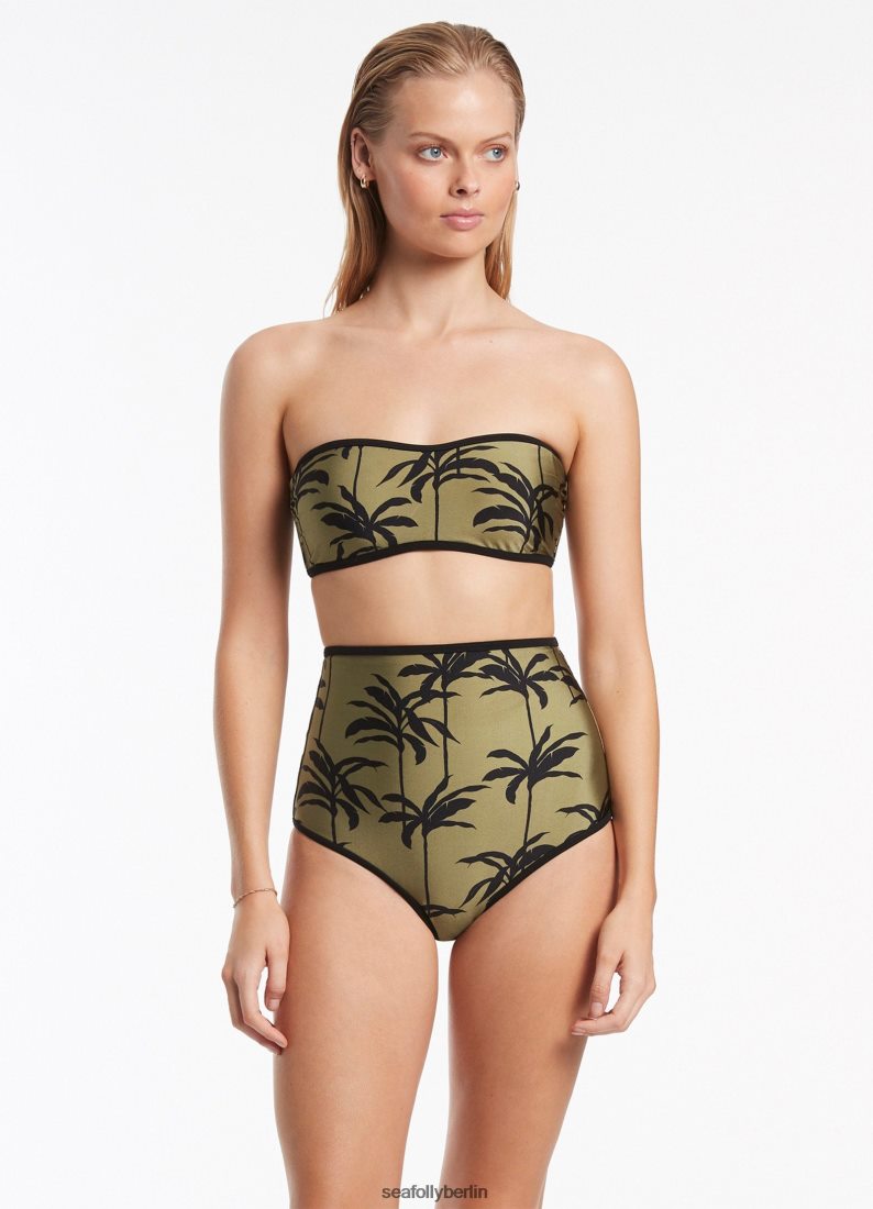 Badebekleidung Seafolly Palme minimalistisches Bandeau-Top Olive Frauen 6RVZTV485
