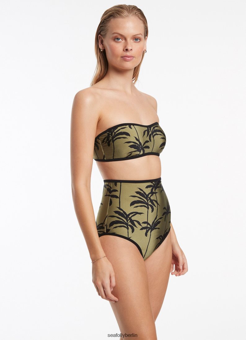 Badebekleidung Seafolly Palme minimalistisches Bandeau-Top Olive Frauen 6RVZTV485