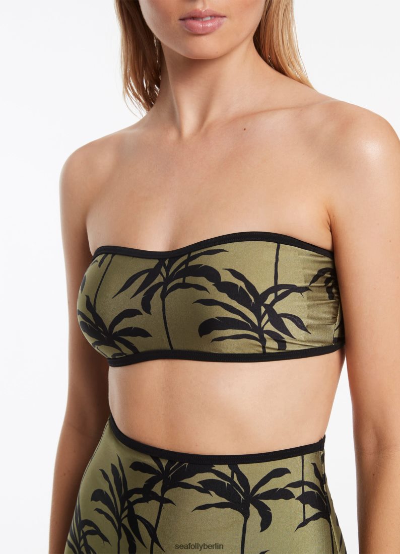 Badebekleidung Seafolly Palme minimalistisches Bandeau-Top Olive Frauen 6RVZTV485