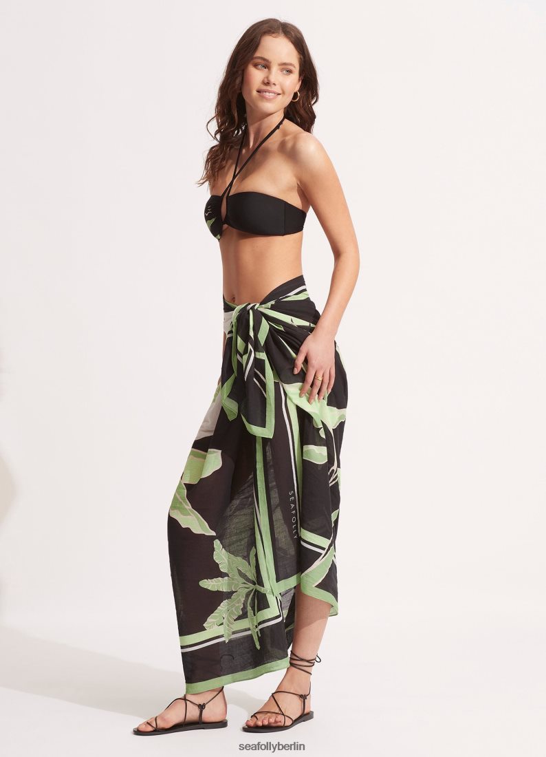 Badebekleidung Seafolly Palmenparadies Pareo Schwarz Frauen 6RVZTV723