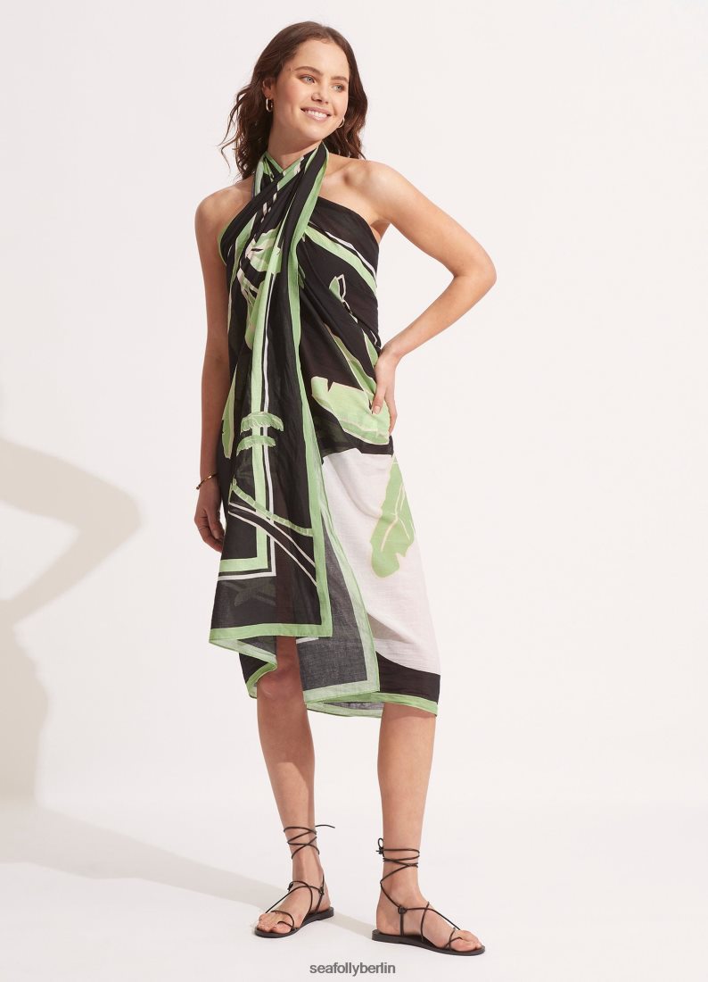Badebekleidung Seafolly Palmenparadies Pareo Schwarz Frauen 6RVZTV723