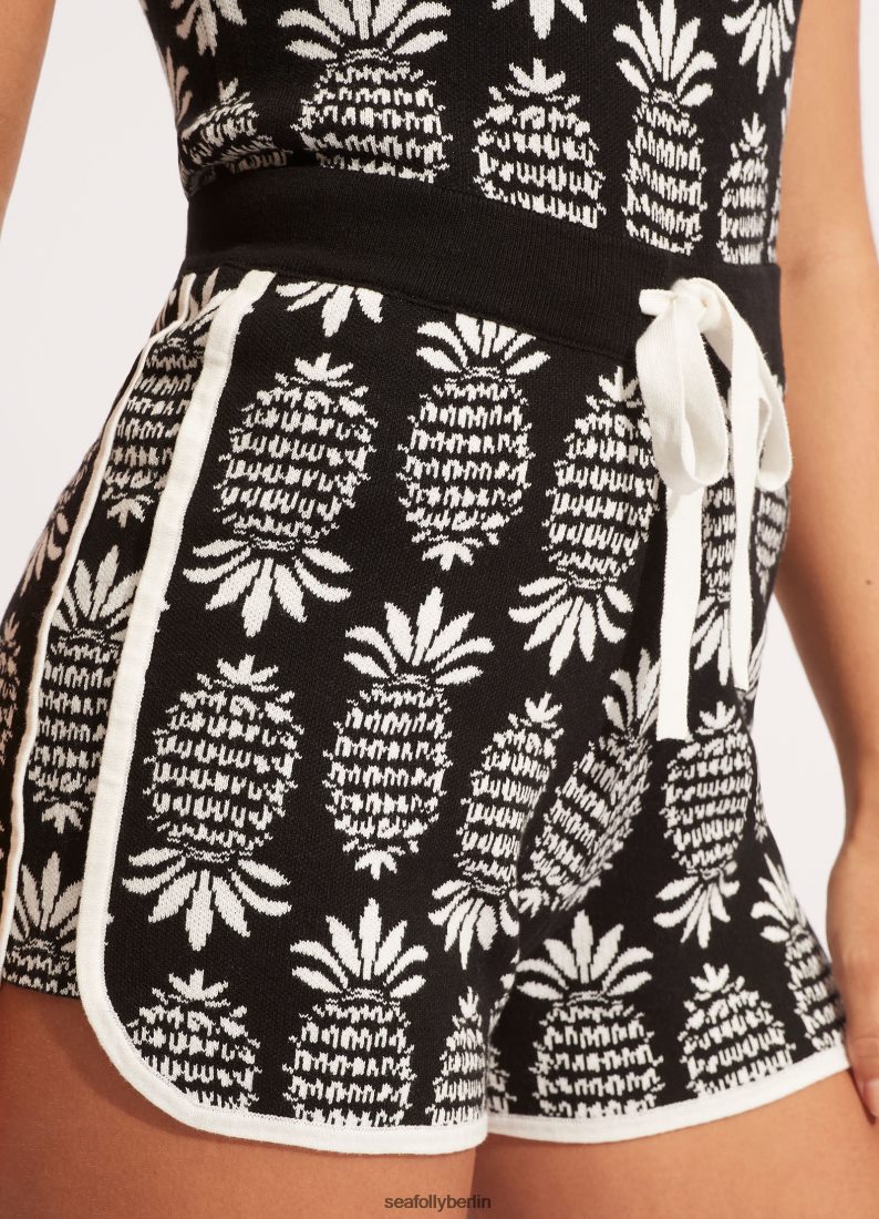 Badebekleidung Seafolly Playsuit aus Korsika-Jacquard-Strick Schwarz Frauen 6RVZTV652