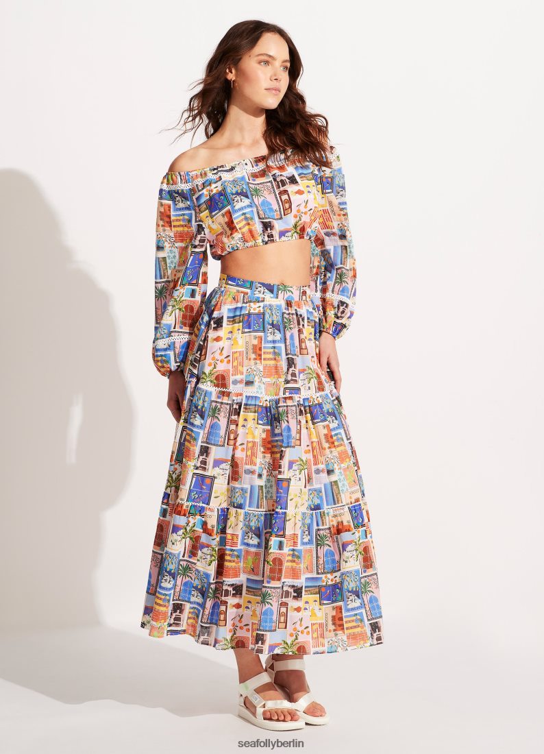 Badebekleidung Seafolly im Urlaub Crop Top azurblau Frauen 6RVZTV743