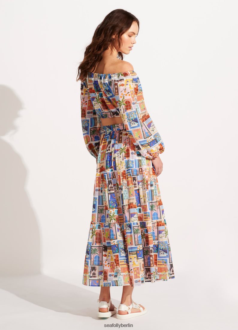 Badebekleidung Seafolly im Urlaub Crop Top azurblau Frauen 6RVZTV743