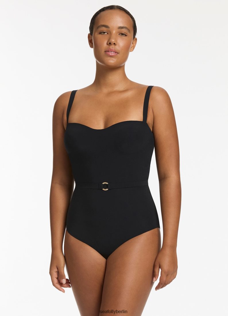 Badebekleidung Seafolly Jetset Infinity Tank einteilig Schwarz Frauen 6RVZTV35