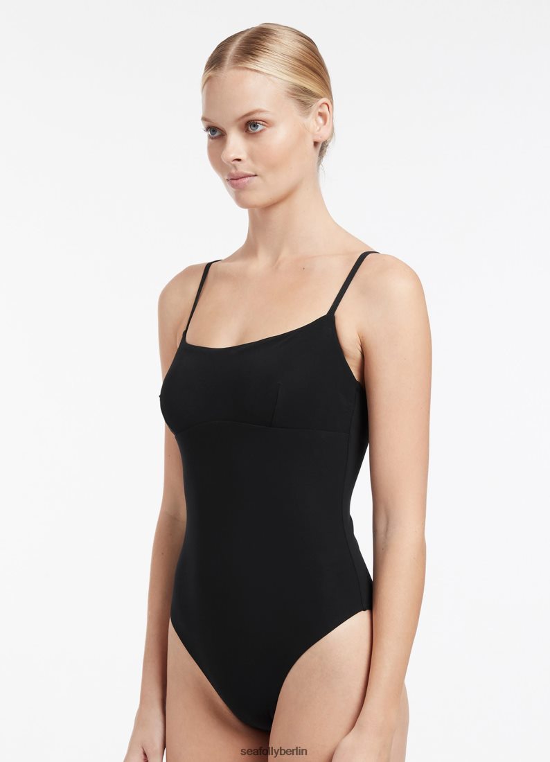 Badebekleidung Seafolly Jetset-Panzer einteilig Schwarz Frauen 6RVZTV96