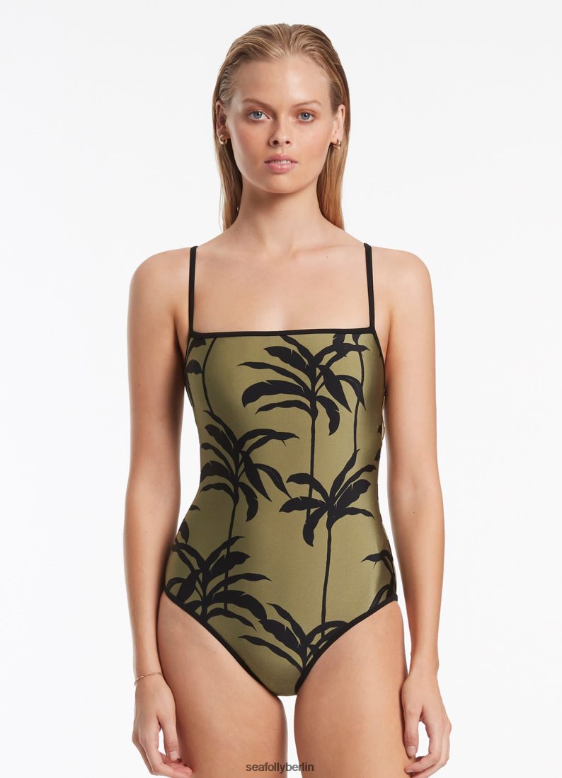 Badebekleidung Seafolly Palme Minimal Tank einteilig Olive Frauen 6RVZTV125