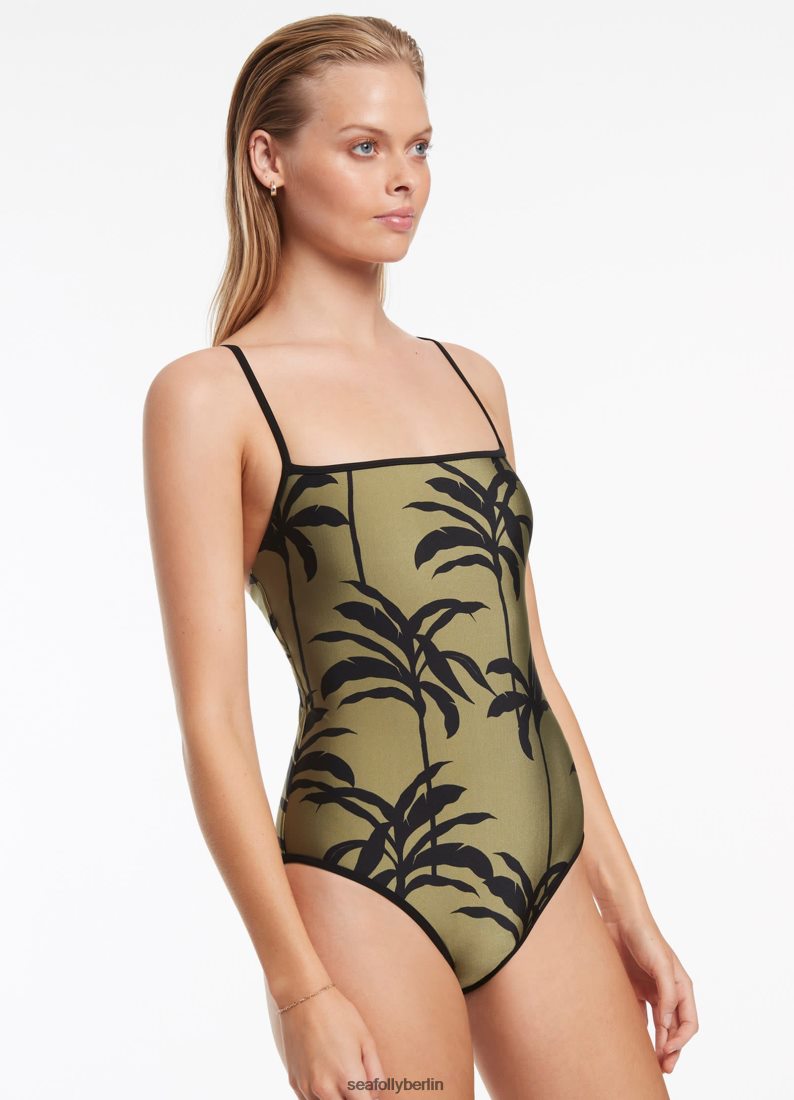 Badebekleidung Seafolly Palme Minimal Tank einteilig Olive Frauen 6RVZTV125