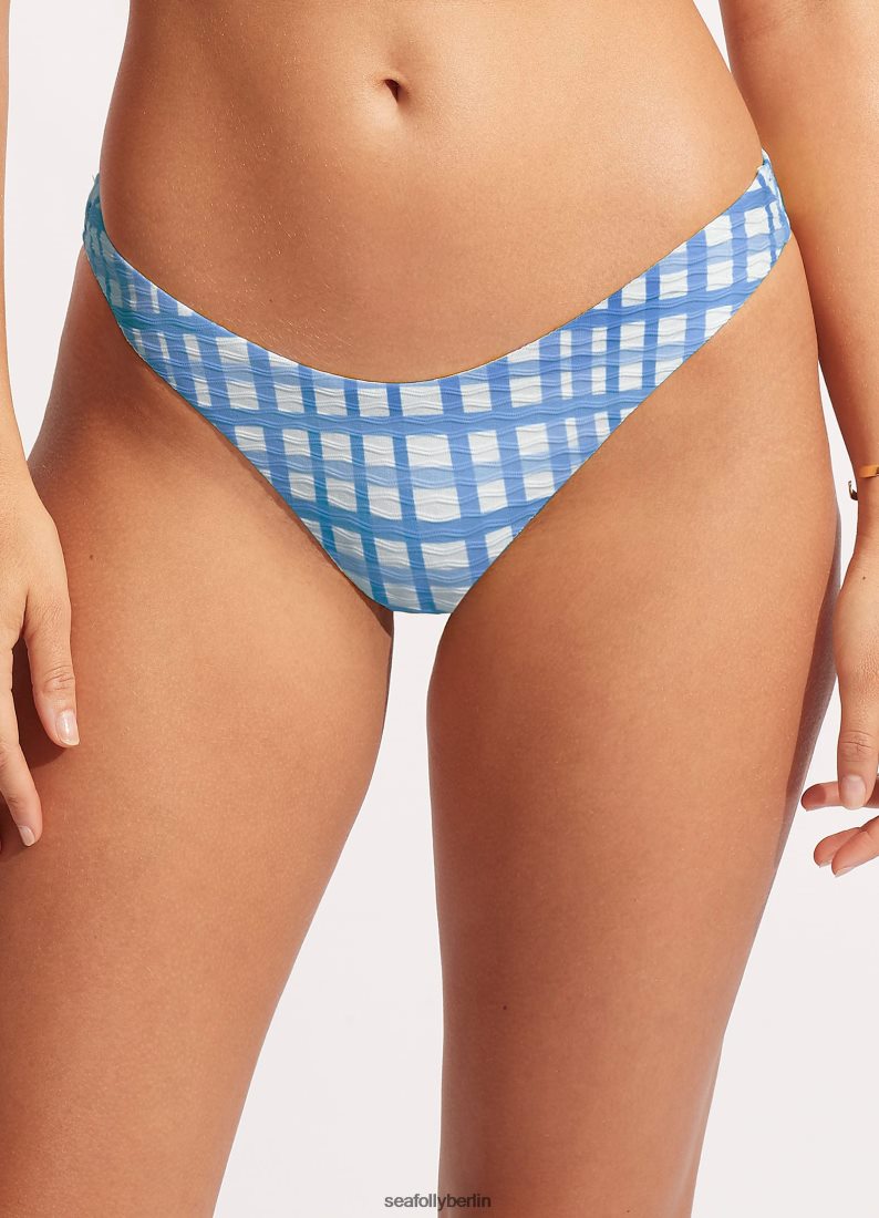 Badebekleidung Seafolly Amalfi-Karo-Hose mit hohem Schnitt Amalfiblau Frauen 6RVZTV597