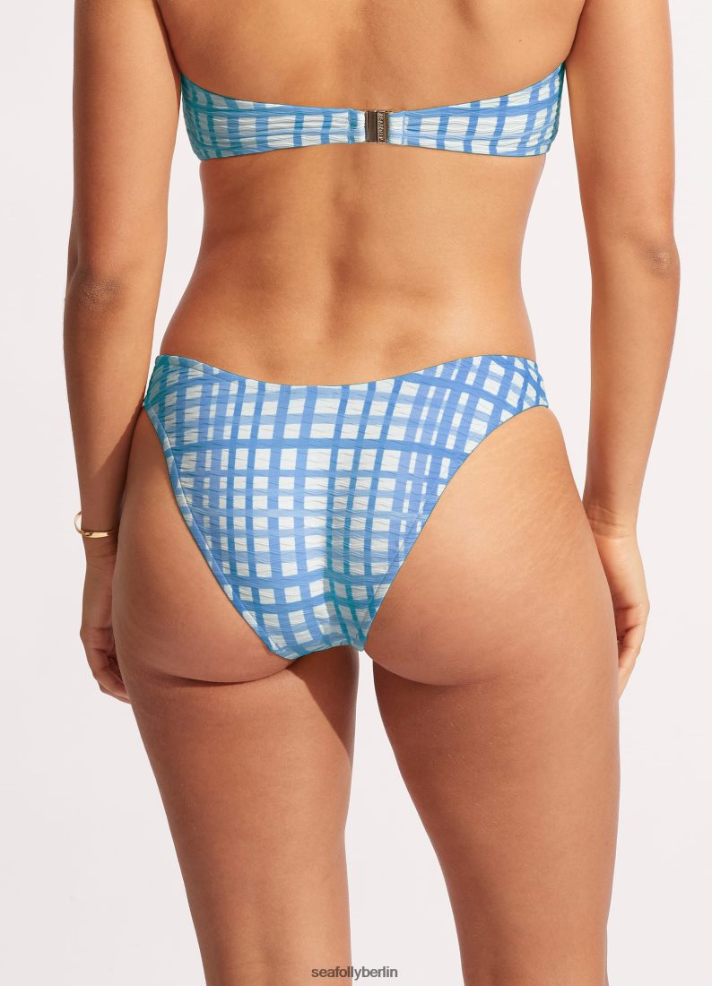 Badebekleidung Seafolly Amalfi-Karo-Hose mit hohem Schnitt Amalfiblau Frauen 6RVZTV597