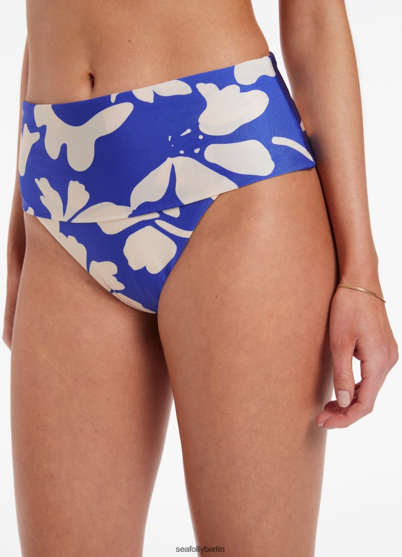 Badebekleidung Seafolly Emporio-Hose mit hohem Bund zum Umklappen Saphir Frauen 6RVZTV379