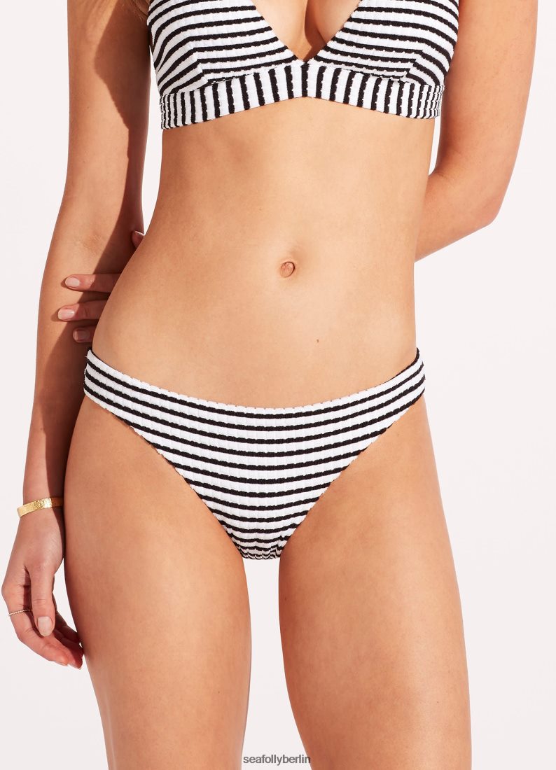 Badebekleidung Seafolly Hipster-Bikinihose mit Sorrento-Streifen Schwarz Frauen 6RVZTV546