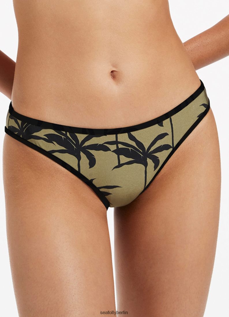 Badebekleidung Seafolly Hipster-Hose mit Palmenbesatz Olive Frauen 6RVZTV433