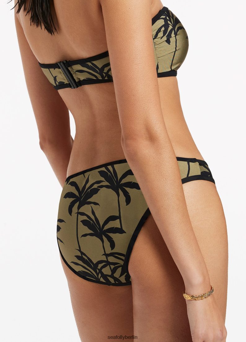 Badebekleidung Seafolly Hipster-Hose mit Palmenbesatz Olive Frauen 6RVZTV433