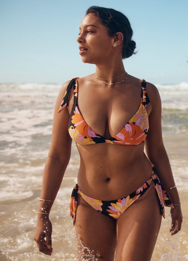 Badebekleidung Seafolly Hose mit Palm Springs-Schnürung an der Seite Schwarz Frauen 6RVZTV429