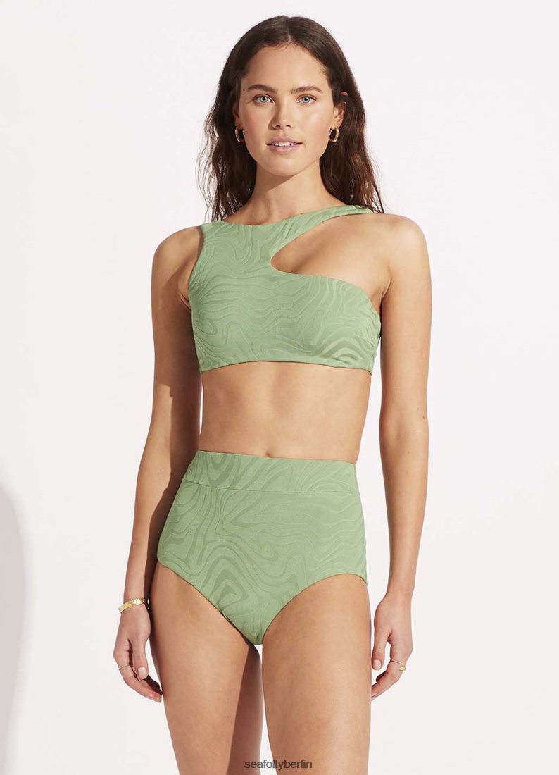 Badebekleidung Seafolly Hose mit hohem Bund der zweiten Welle palmengrün Frauen 6RVZTV417