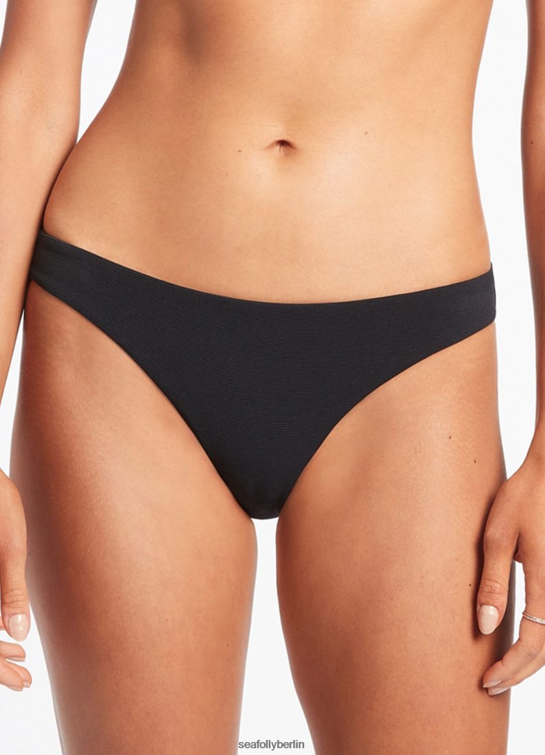 Badebekleidung Seafolly Isla Rib Hipster-Hose Schwarz Frauen 6RVZTV275