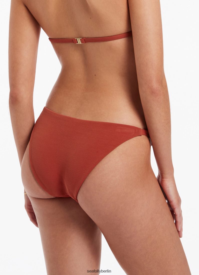 Badebekleidung Seafolly Isla-Ripp-Hipster-Bikinihose mit schmalem, seitlichem Schnitt rostrot Frauen 6RVZTV76