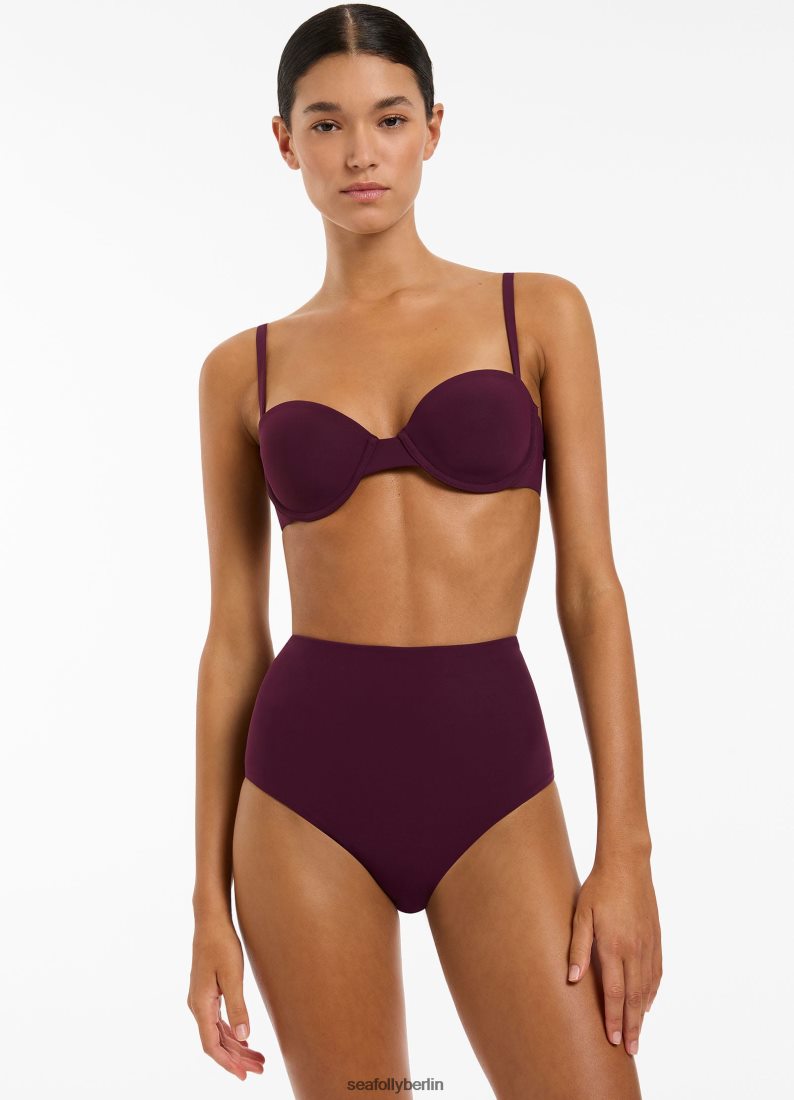 Badebekleidung Seafolly Jetset-Bikinihose mit hoher Taille Hafen Frauen 6RVZTV446