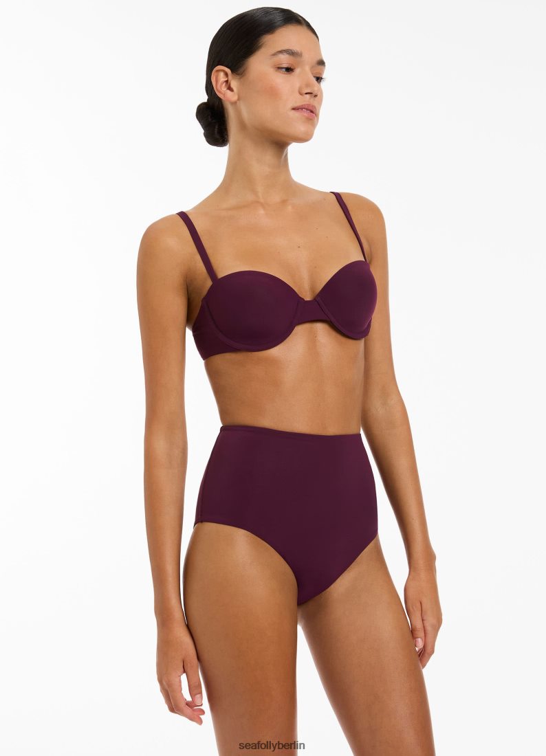 Badebekleidung Seafolly Jetset-Bikinihose mit hoher Taille Hafen Frauen 6RVZTV446