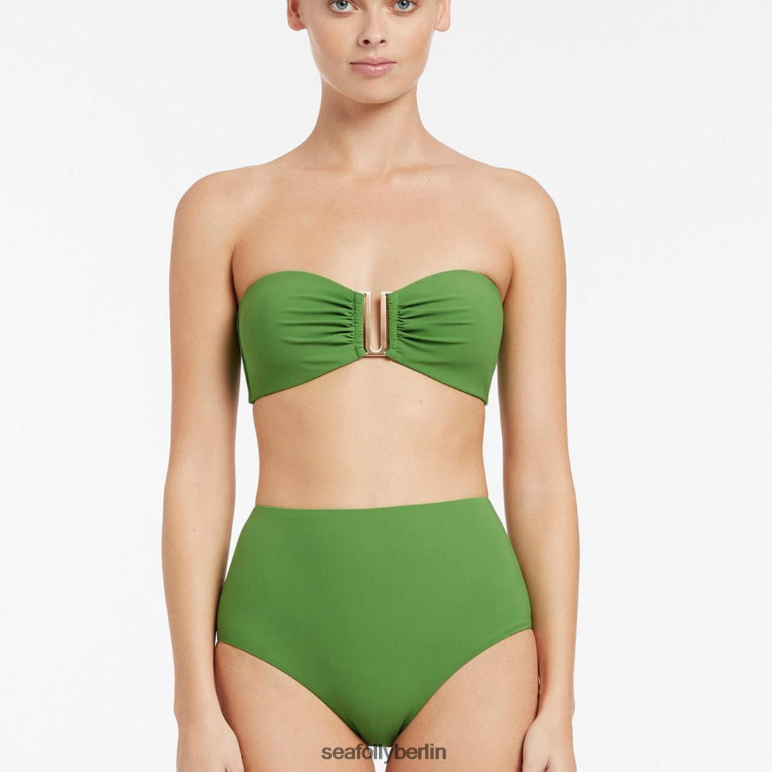 Badebekleidung Seafolly Jetset-Bikinihose mit hoher Taille Palme Frauen 6RVZTV469