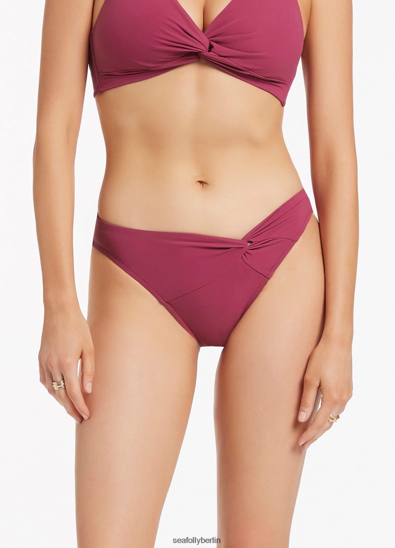 Badebekleidung Seafolly Jetset-Bikiniunterteil mit Twist-Front Orchidee Frauen 6RVZTV553