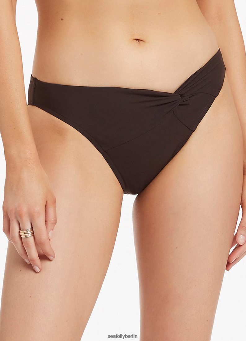 Badebekleidung Seafolly Jetset-Bikiniunterteil mit Twist-Front Schokolade Frauen 6RVZTV473
