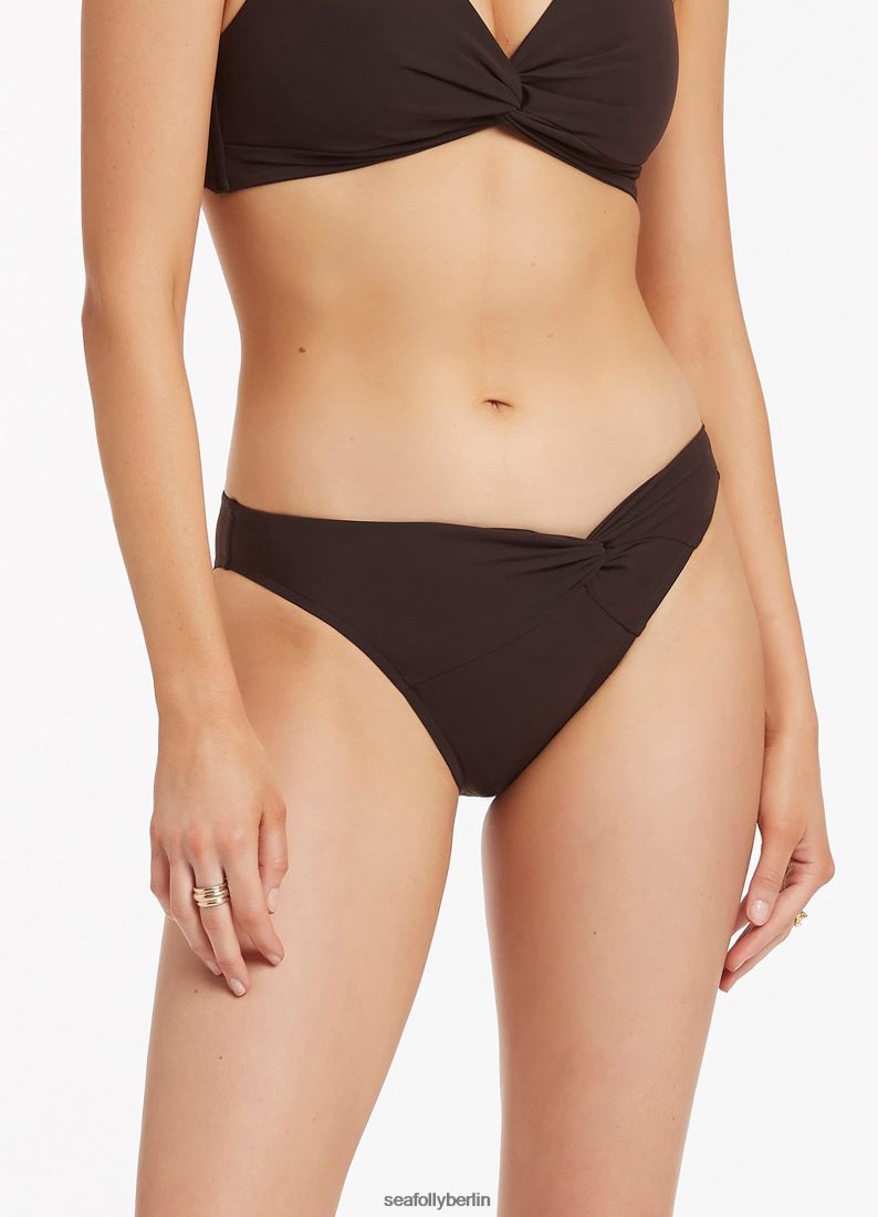 Badebekleidung Seafolly Jetset-Bikiniunterteil mit Twist-Front Schokolade Frauen 6RVZTV473