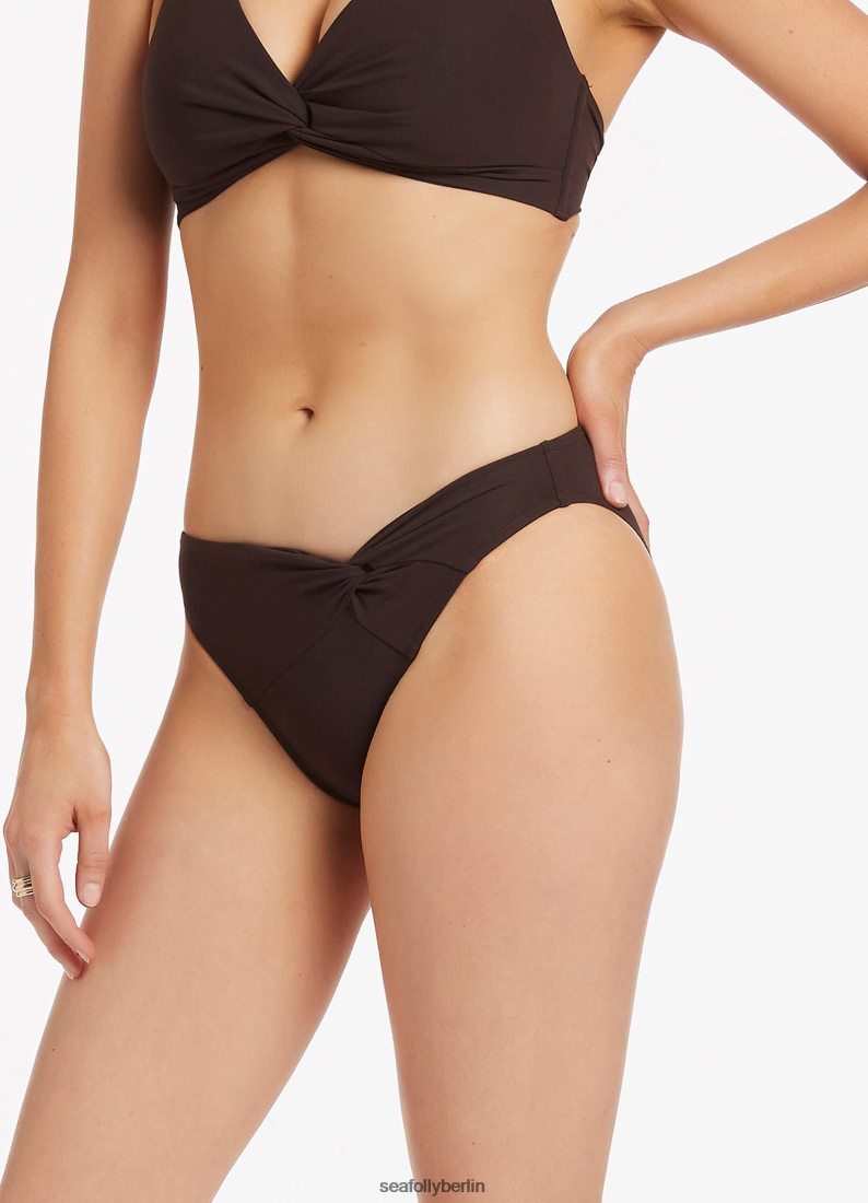 Badebekleidung Seafolly Jetset-Bikiniunterteil mit Twist-Front Schokolade Frauen 6RVZTV473