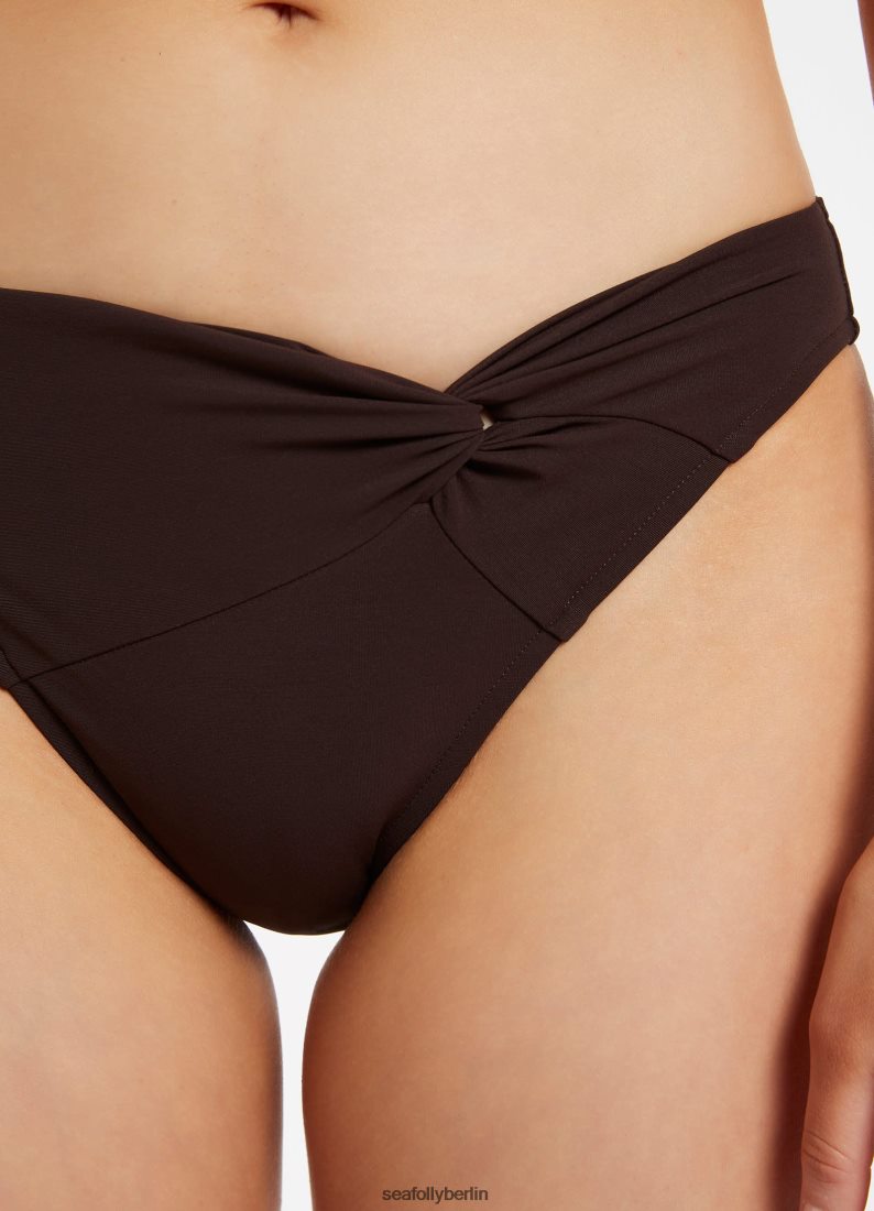 Badebekleidung Seafolly Jetset-Bikiniunterteil mit Twist-Front Schokolade Frauen 6RVZTV473