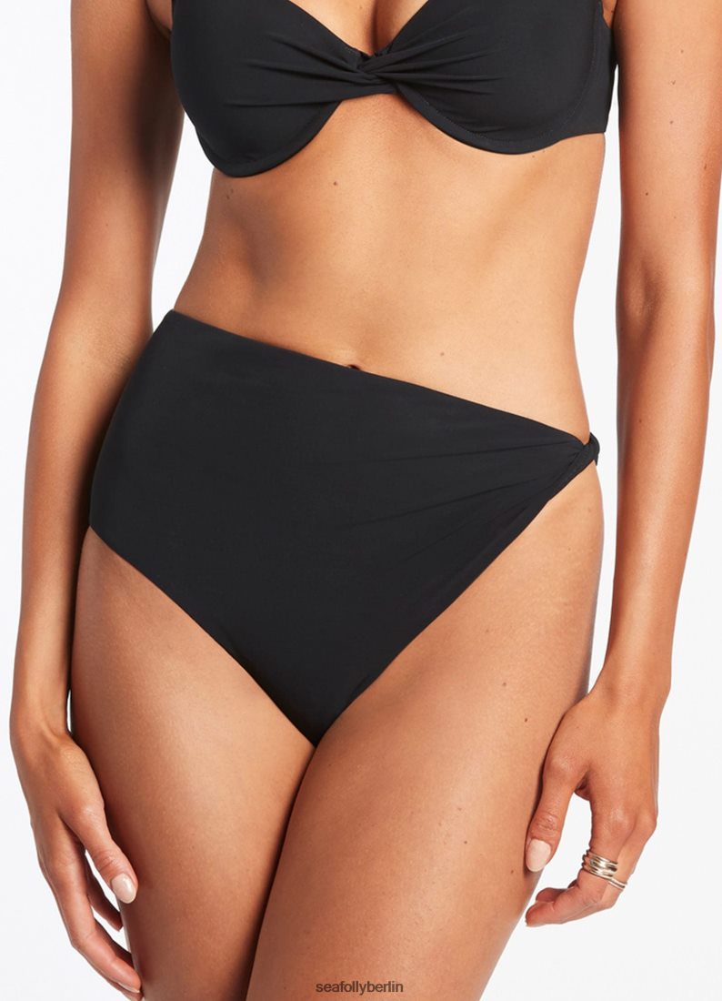 Badebekleidung Seafolly Jetset-Twist-Seitenhose Schwarz Frauen 6RVZTV449
