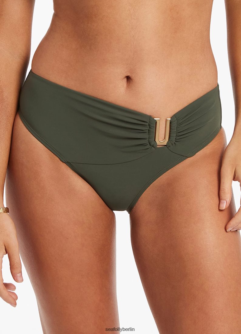 Badebekleidung Seafolly Jetset U Trim Mid Pant Olive Frauen 6RVZTV458