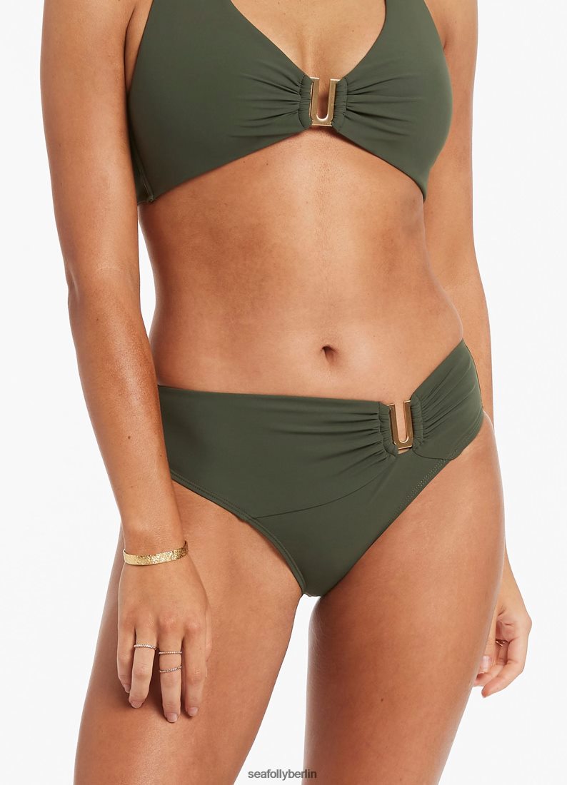 Badebekleidung Seafolly Jetset U Trim Mid Pant Olive Frauen 6RVZTV458