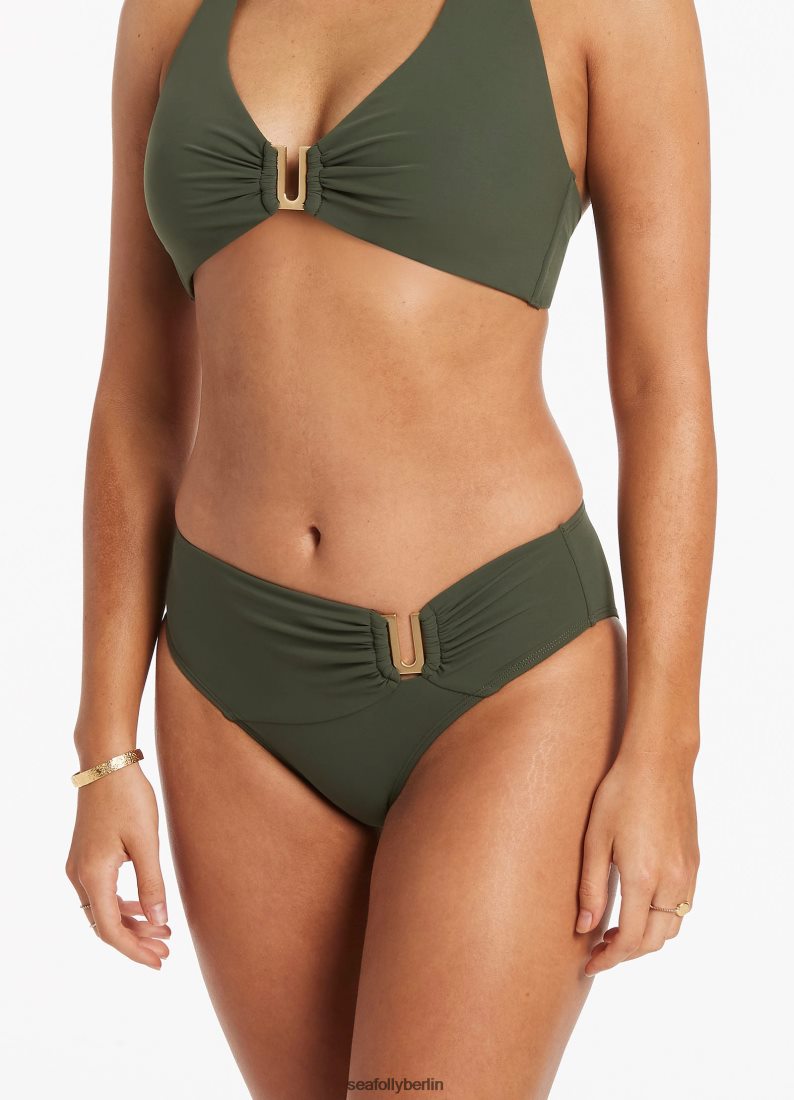 Badebekleidung Seafolly Jetset U Trim Mid Pant Olive Frauen 6RVZTV458