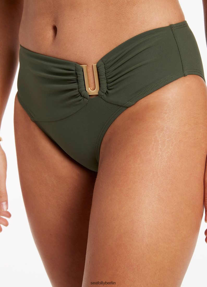 Badebekleidung Seafolly Jetset U Trim Mid Pant Olive Frauen 6RVZTV458