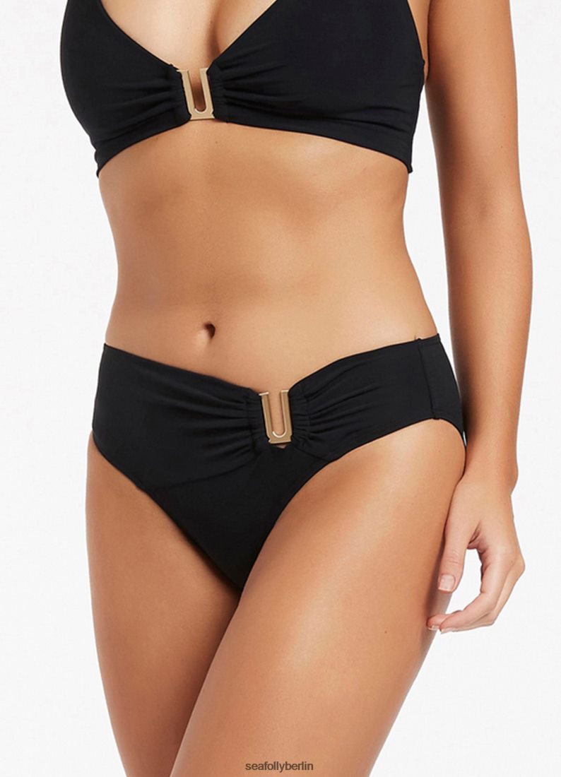 Badebekleidung Seafolly Jetset U Trim Mid Pant Schwarz Frauen 6RVZTV263