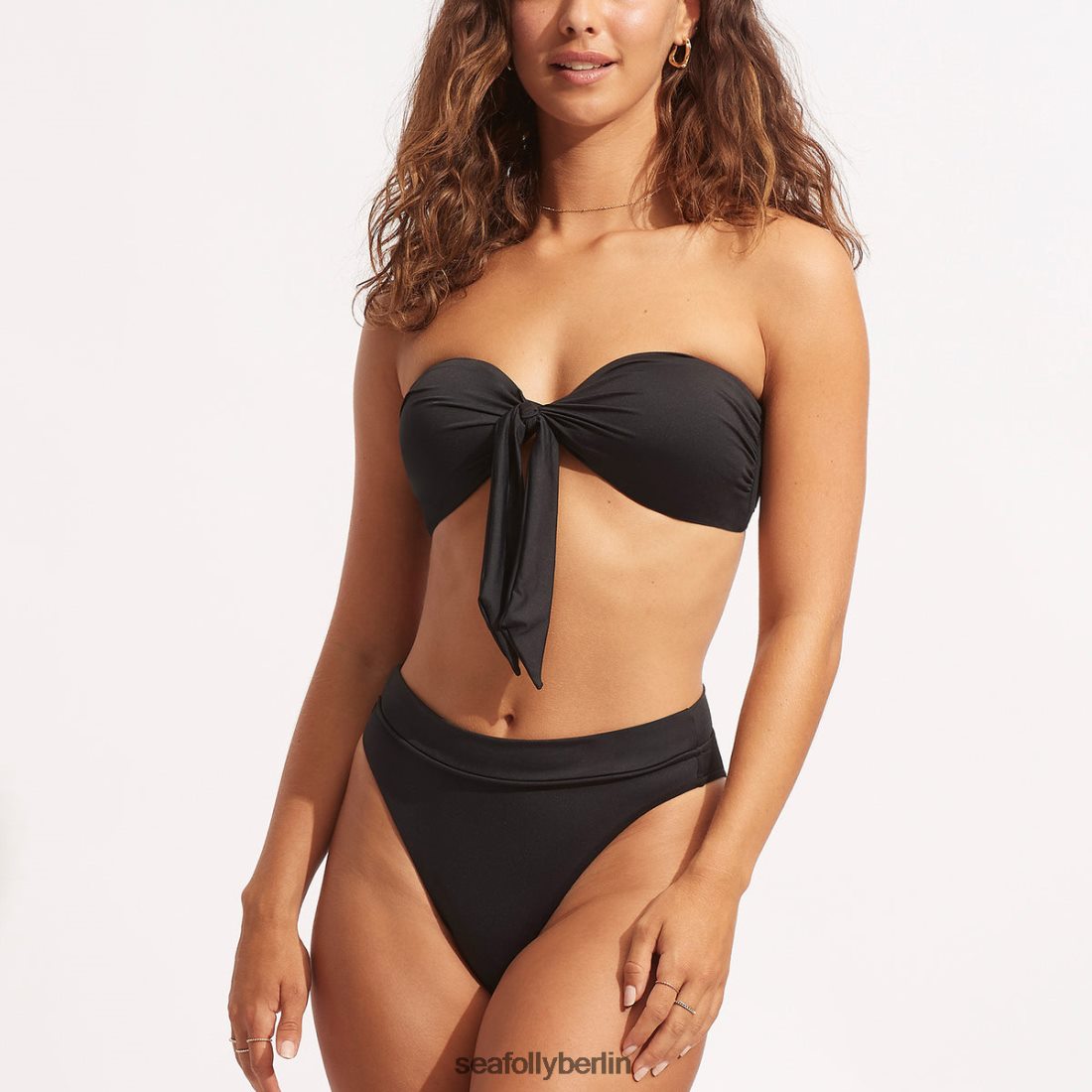 Badebekleidung Seafolly Kollektive Hose mit hohem Bund Schwarz Frauen 6RVZTV217