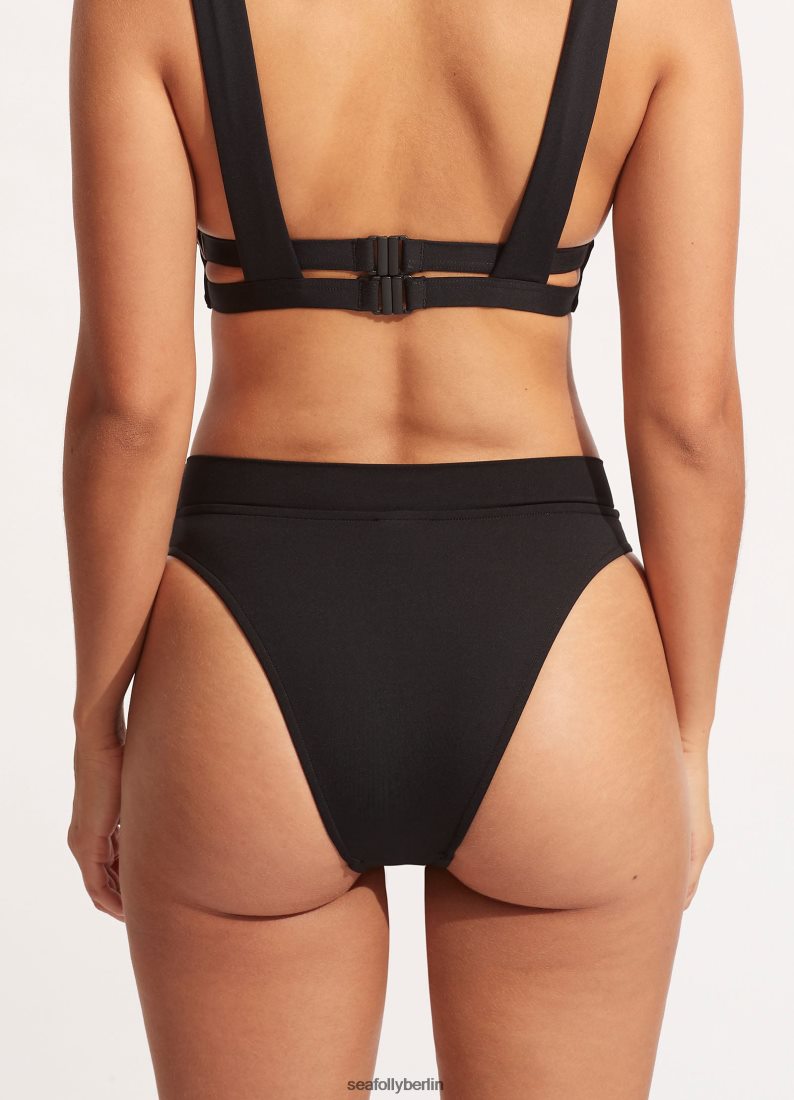 Badebekleidung Seafolly Kollektive Hose mit hohem Bund Schwarz Frauen 6RVZTV217